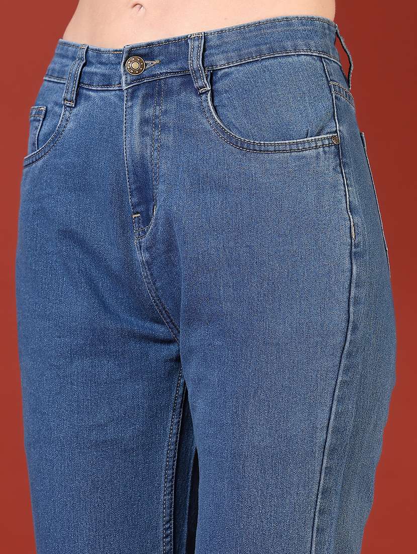 women solid mid rise ankle length jeans - 21862404 - Standard Image - 2