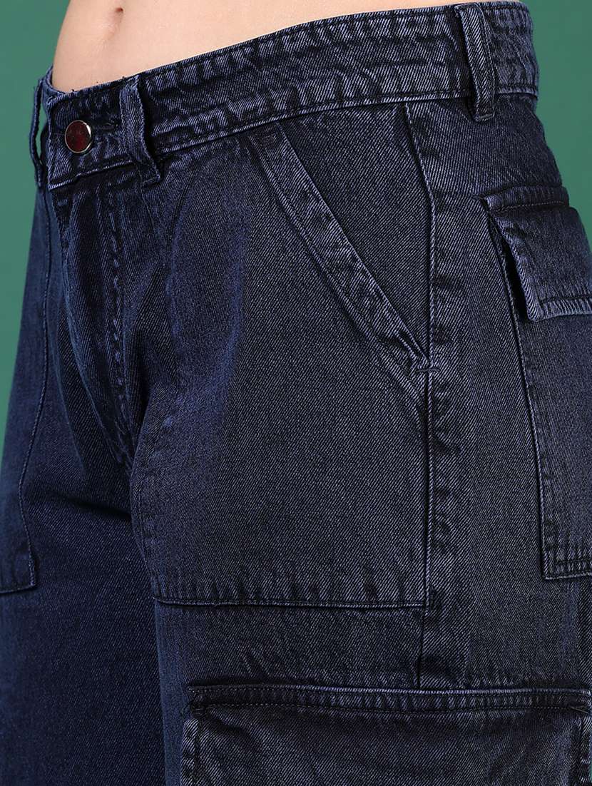 women solid mid rise relaxed fit cargo - 21862409 -  Standard Image - 2