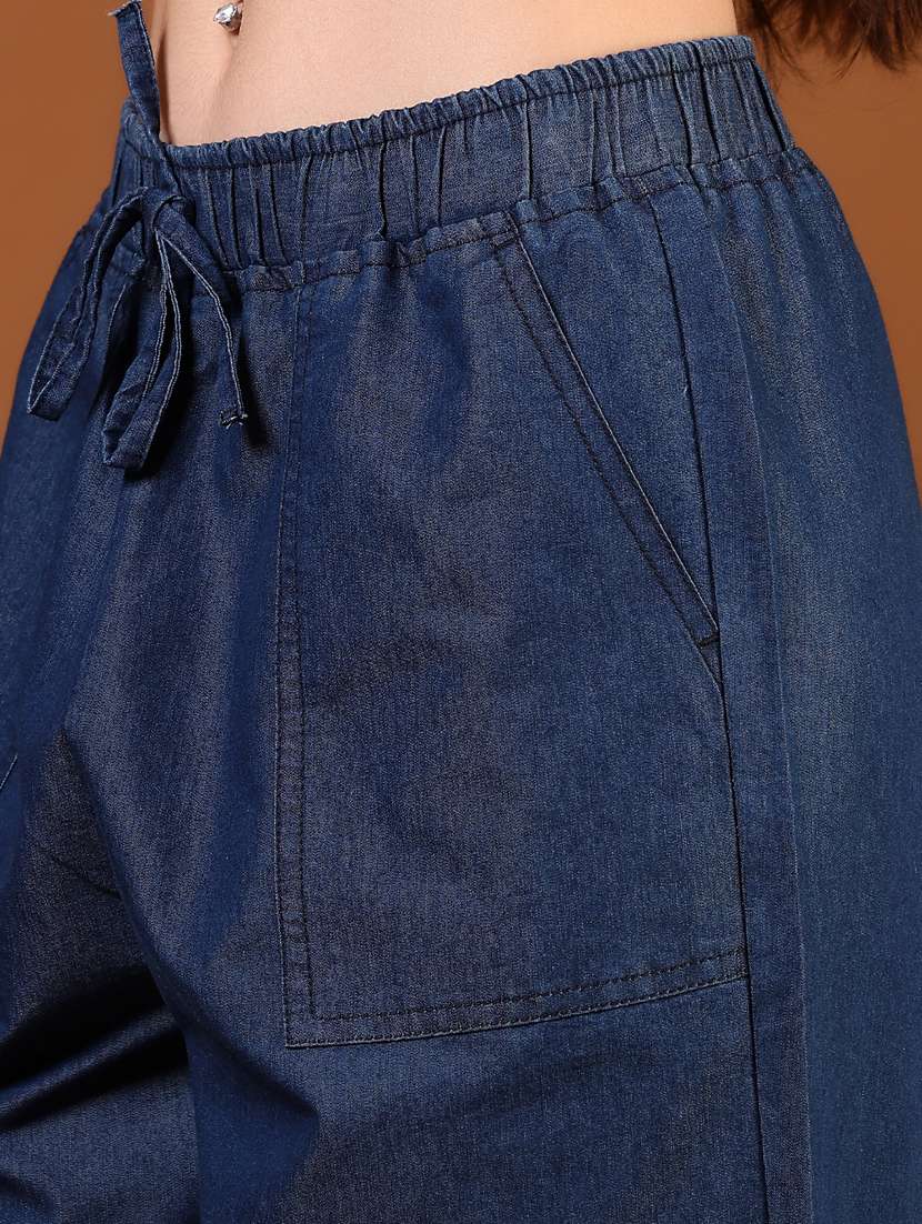 women solid mid rise relaxed fit jogger - 21862438 -  Standard Image - 2