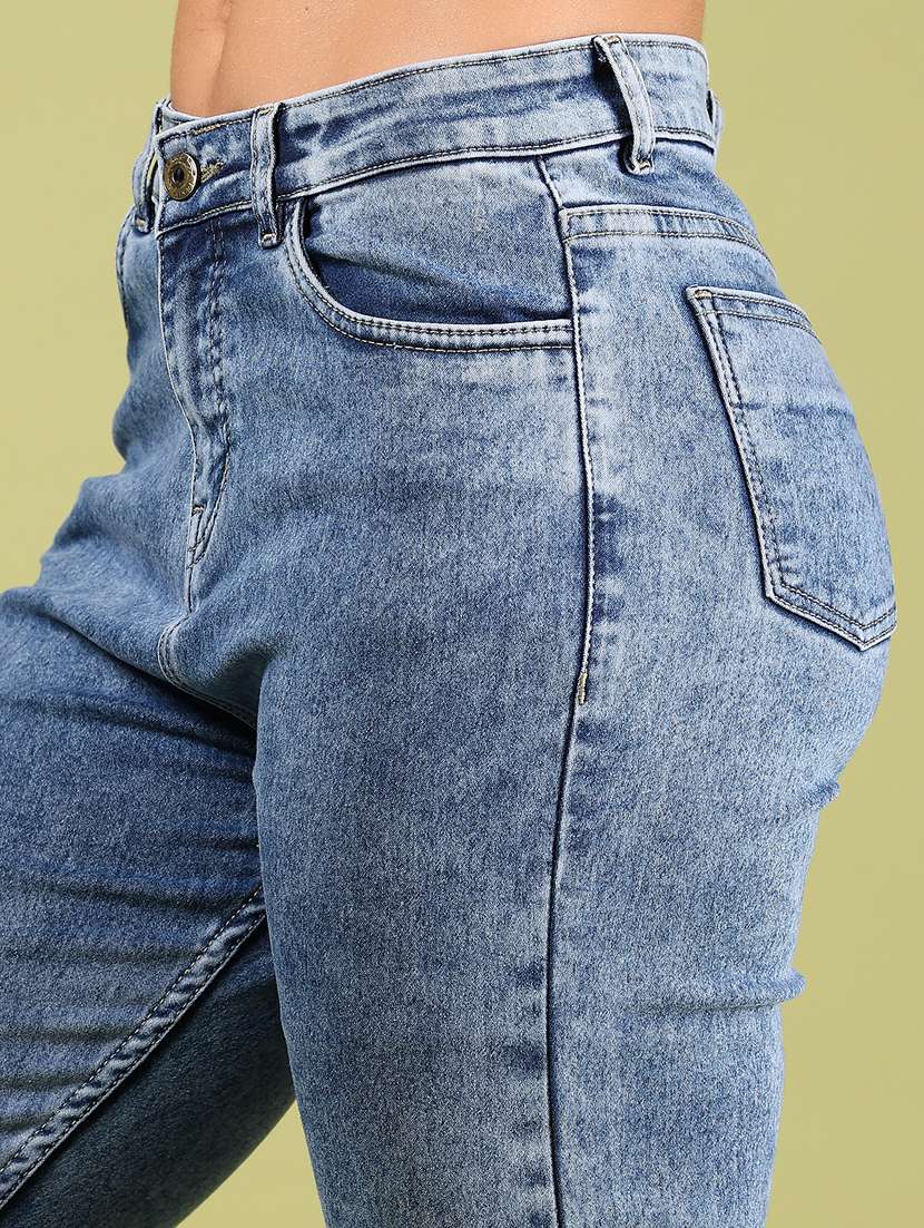 women solid mid rise skinny fit jean - 21862444 -  Standard Image - 2