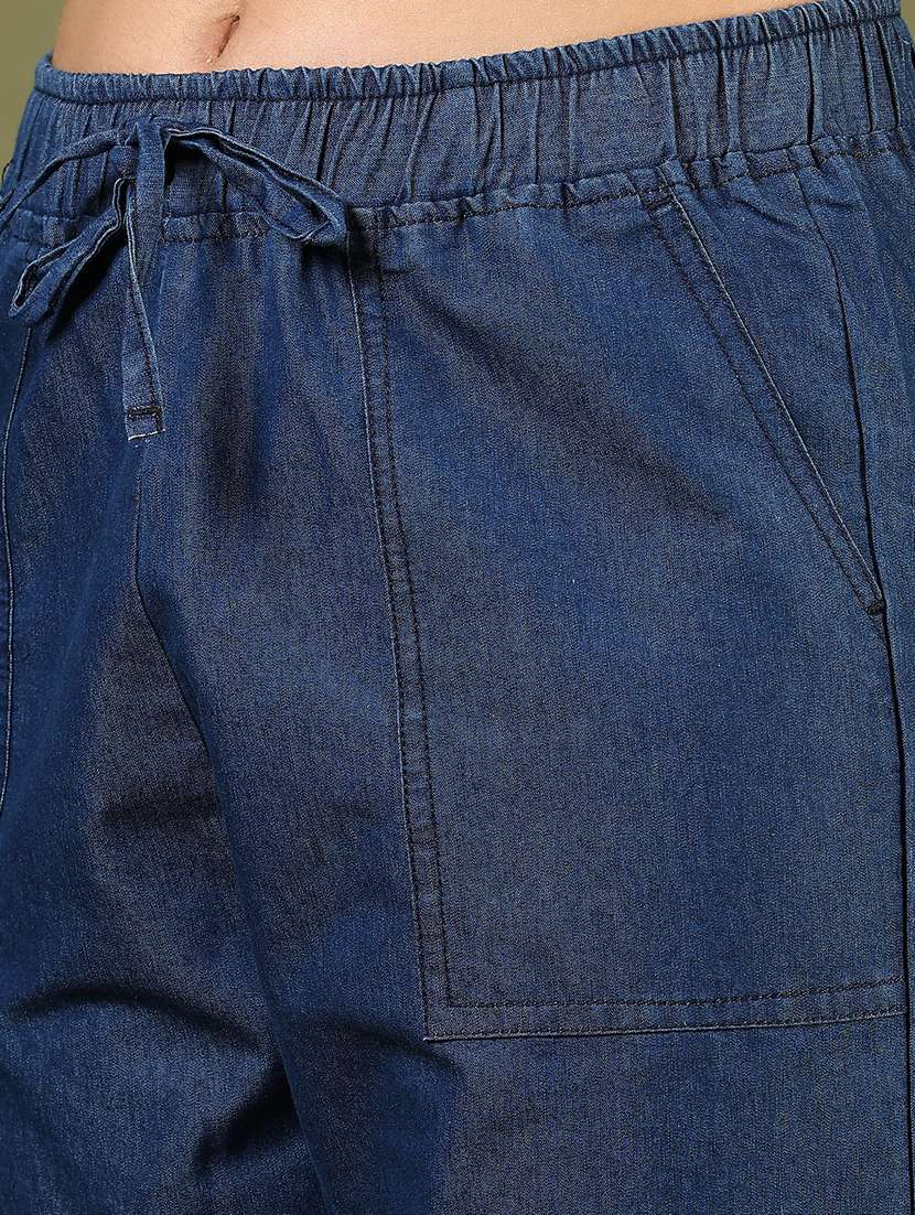 women solid mid rise relaxed fit jogger - 21862447 -  Standard Image - 2