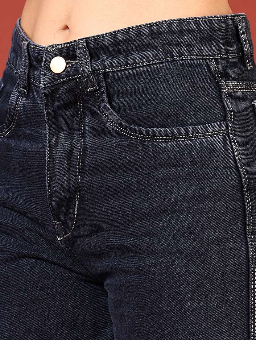 women navy blue solid mid rise ankle length jeans - 21862448 -  Standard Image - 2