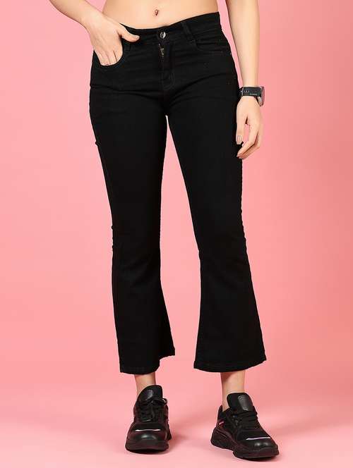 women solid mid rise bootcut jean - 21862461 - Standard Image - 0