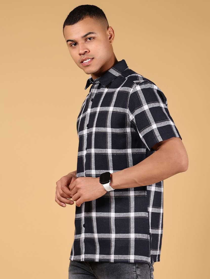men checkered short sleeve slim fit casual shirt - 21863126 -  Standard Image - 2