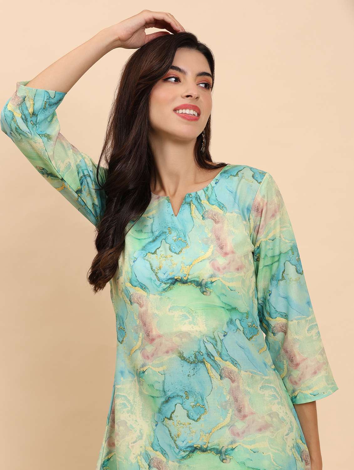 women printed shirt and short co-ord set - 21863820 - Standard Image - 7