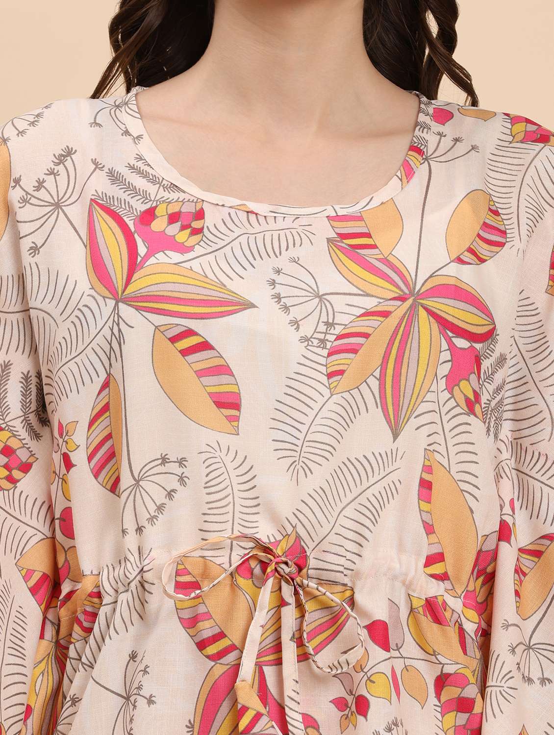 Women Printed Kaftan Top And Trouser Co Ord Set