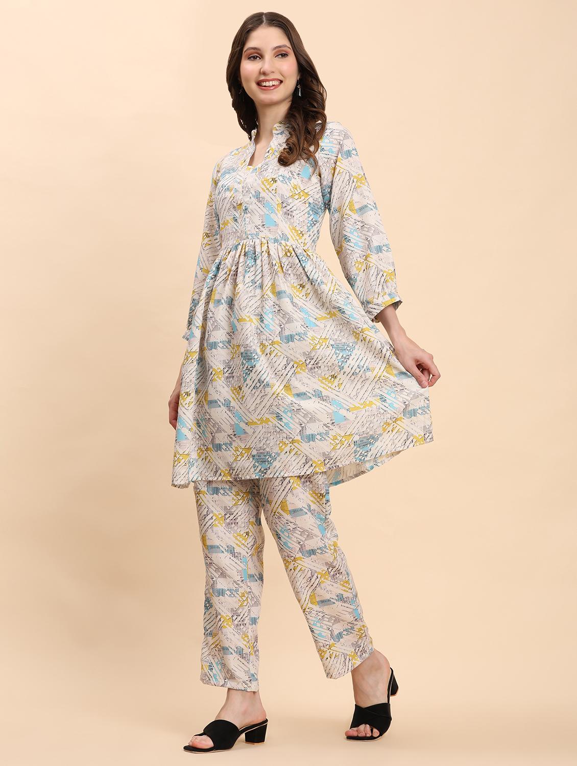women printed ethnic co-ord set - 21863861 - Standard Image - 2