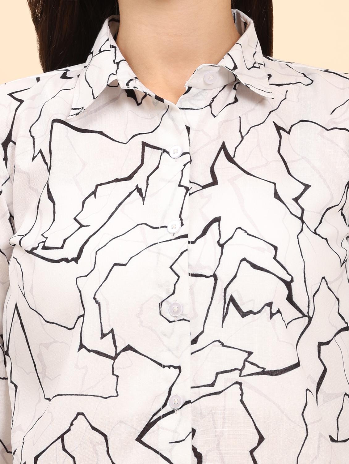 women printed shirt & shorts co-ord set - 21863874 - Standard Image - 7