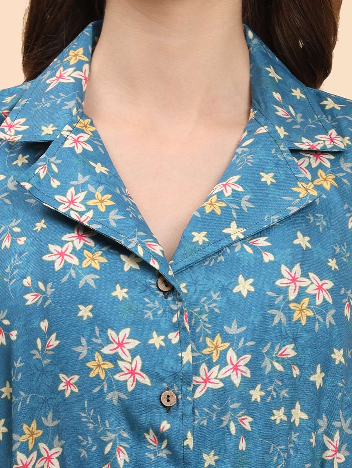 Women Floral Printed Shirt And Trouser Co Ord Set