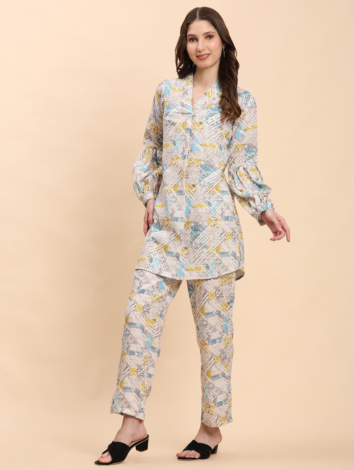 women printed ethnic co-ord set - 21863913 - Standard Image - 2