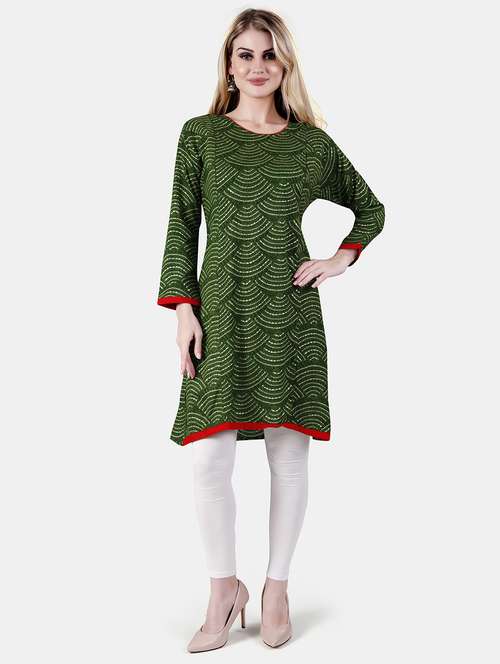 women foil printed long sleeve straight kurta - 21863974 - Standard Image - 0