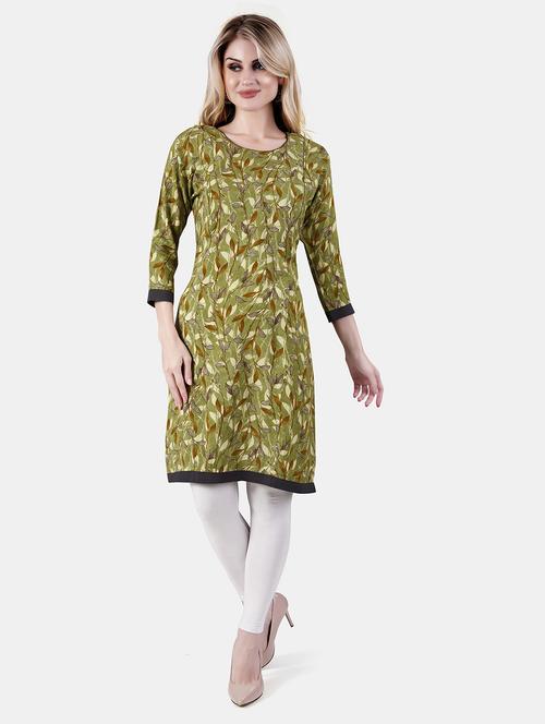 women printed long sleeve straight kurta - 21863976 - Standard Image - 0