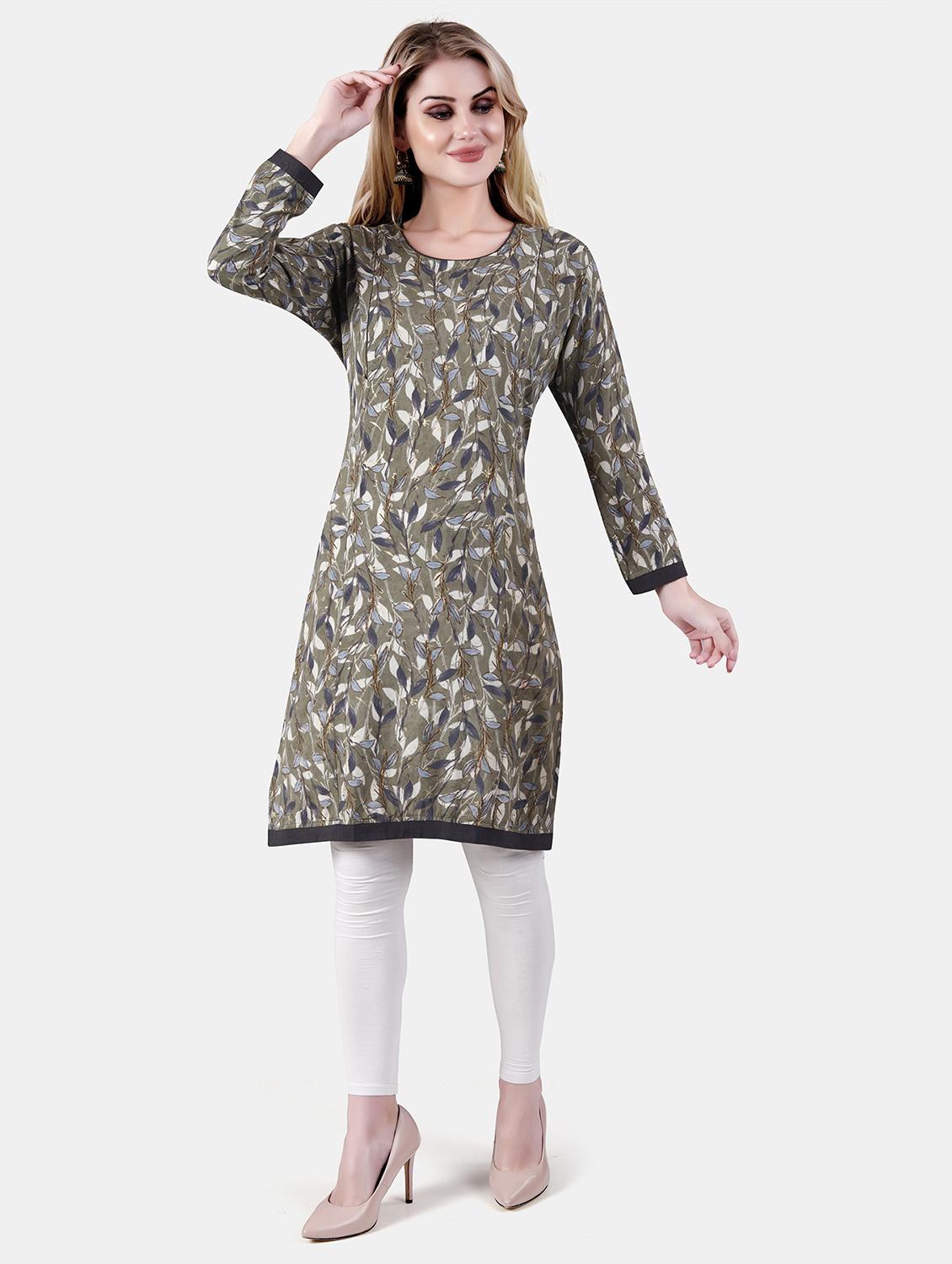 women printed long sleeve straight kurta - 21863978 - Zoom Image - 0