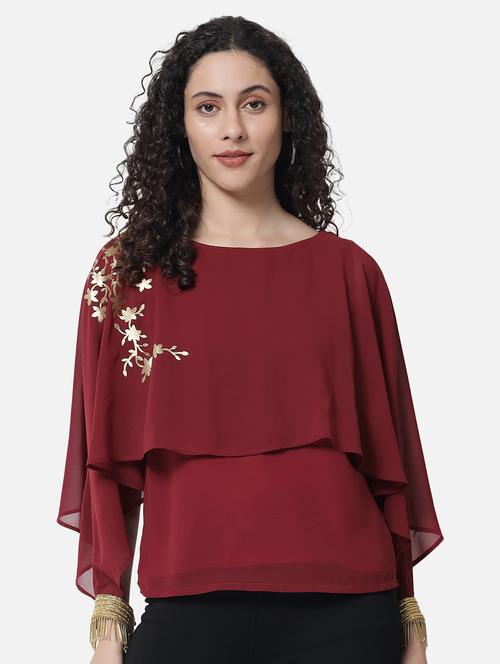 women printed cape sleeves regular top - 21863984 -  Standard Image - 0