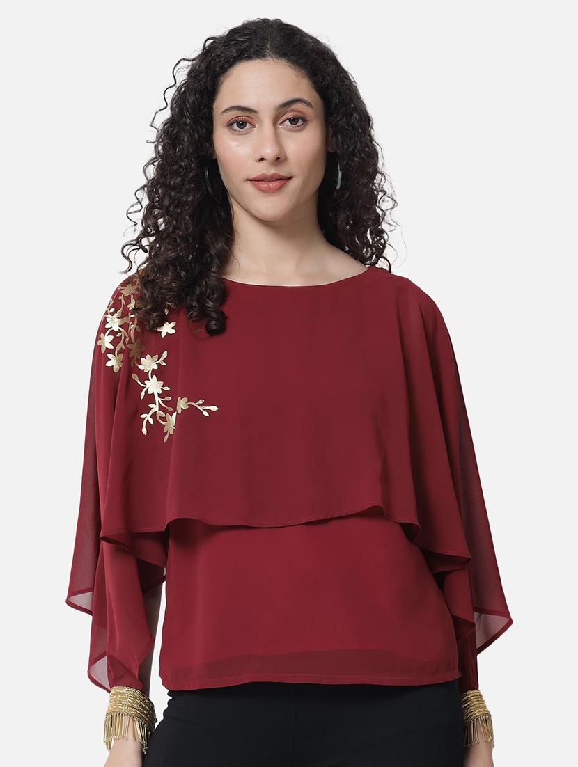 women printed cape sleeves regular top - 21863984 -  Zoom Image - 0