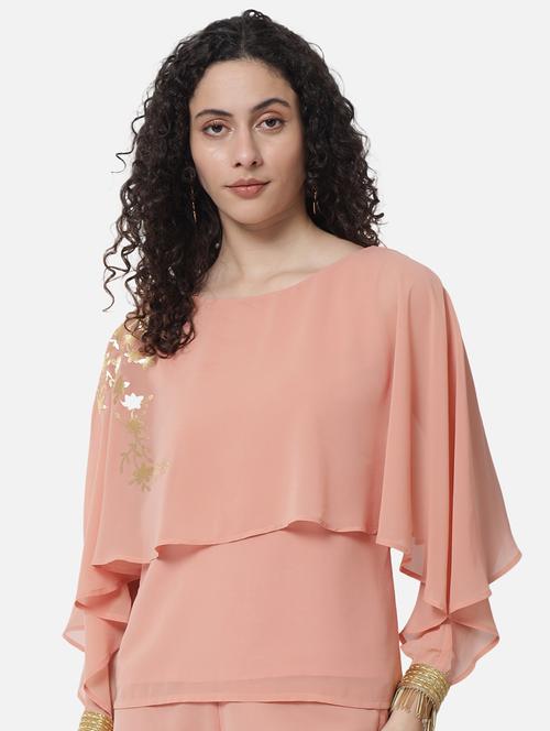 women printed cape sleeves regular top - 21863985 -  Standard Image - 0
