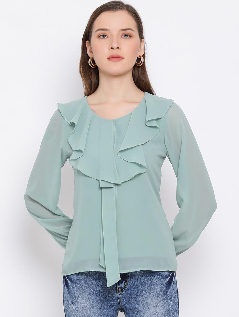 women ruffled detailed long sleeves regular top - 21863987 -  Zoom Image - 0