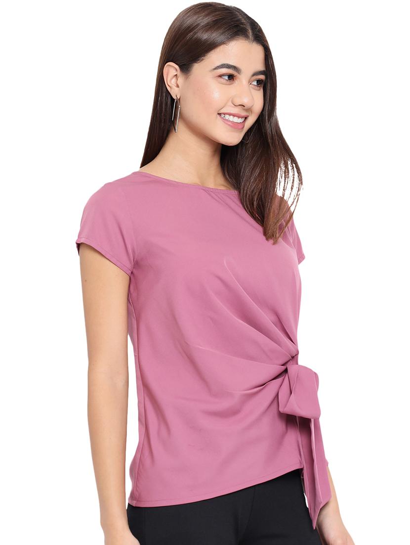 women solid round neck regular top - 21863996 - Standard Image - 2