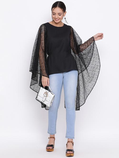 women solid flared sleeves regular top - 21864010 - Standard Image - 0