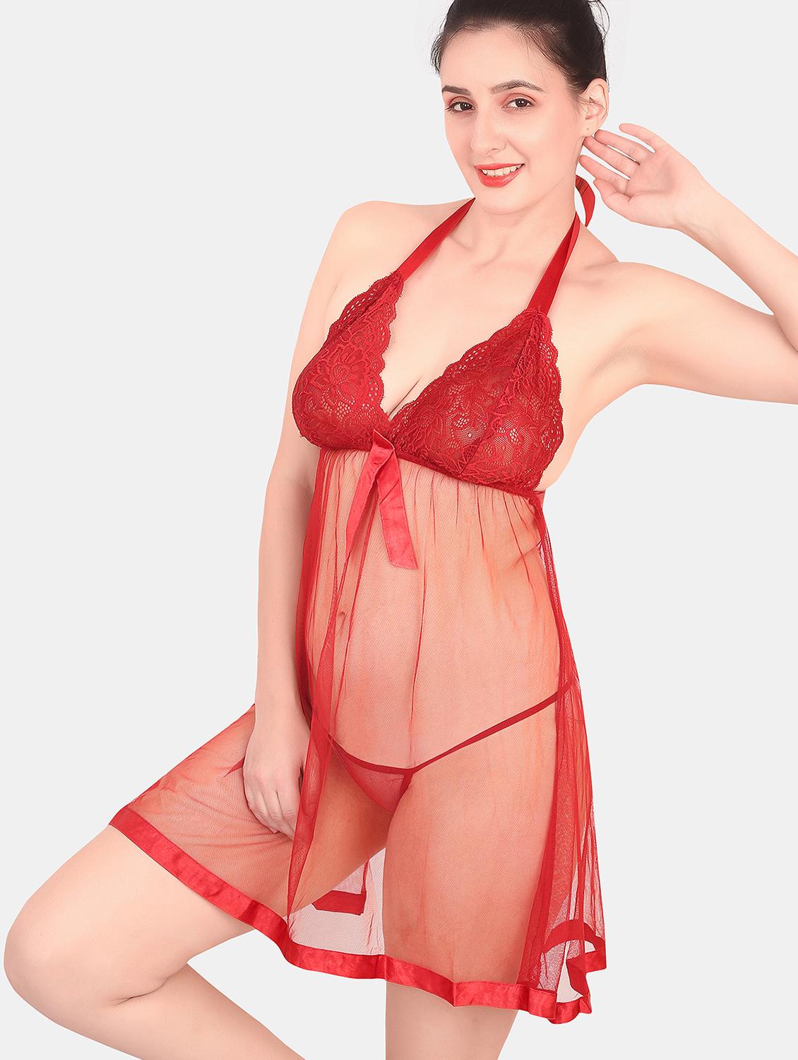 women halter neck lace babydoll - 21864053 - Standard Image - 2