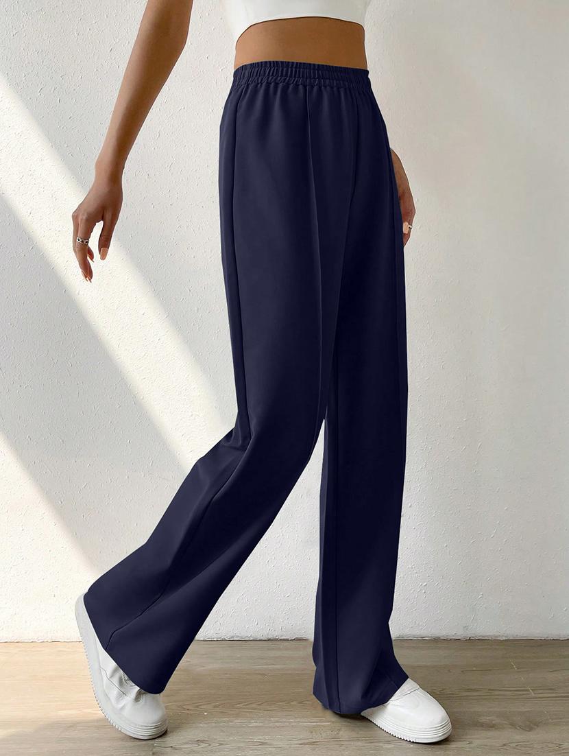 women high rise pleated straight trouser - 21864132 - Standard Image - 2