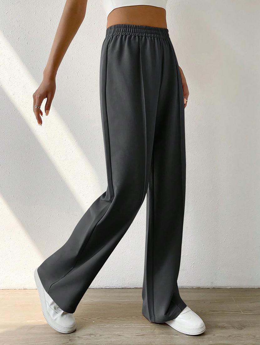 women high rise pleated straight trouser - 21864133 - Standard Image - 2