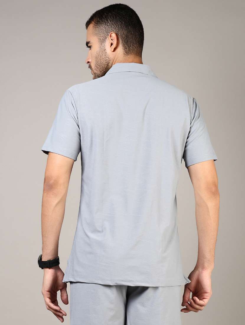 men solid cuban colared casual shirt - 21864295 -  Standard Image - 2