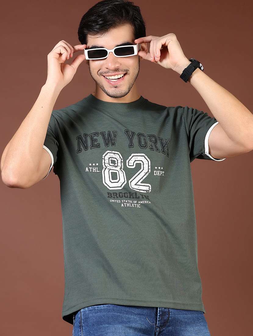 men printed short sleeve regular fit t-shirt