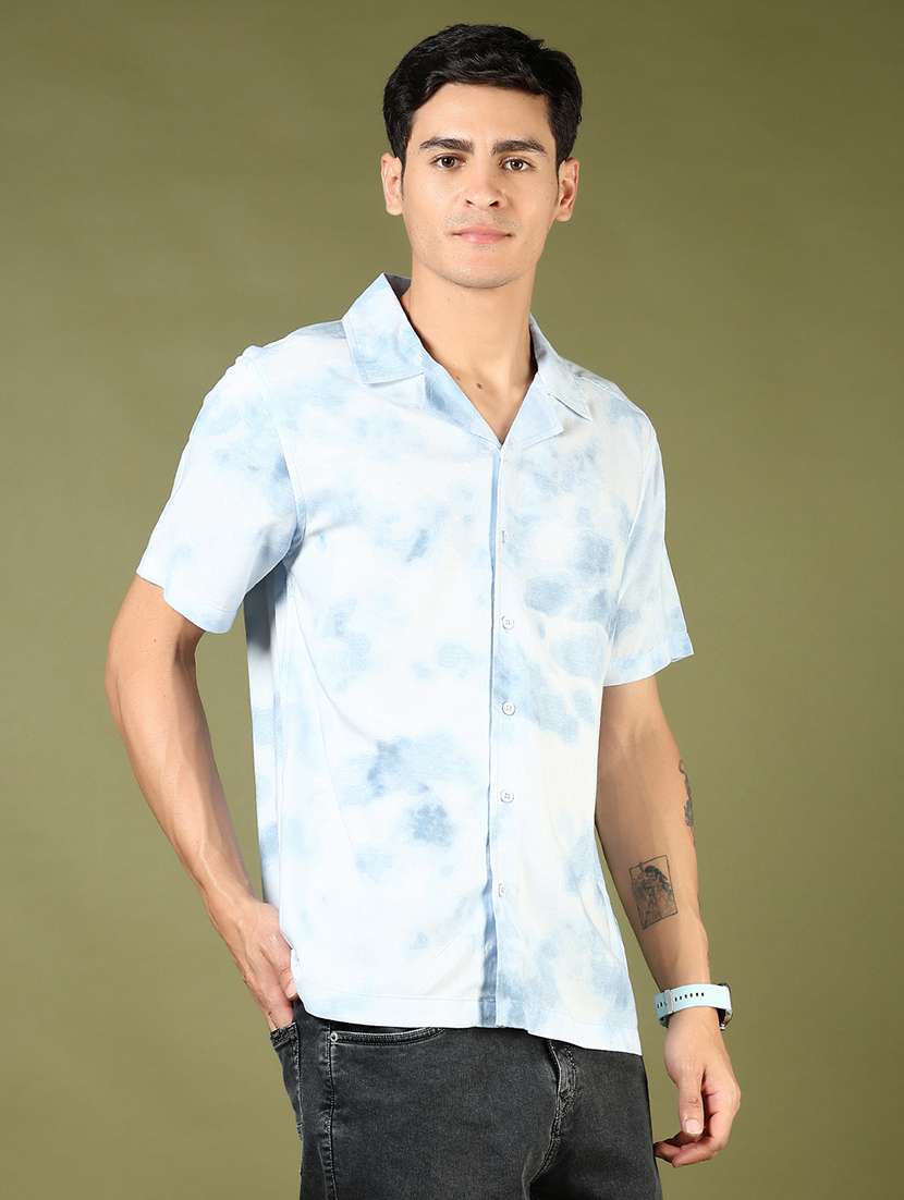 men printed short sleeve regular fit casual shirt - 21864317 -  Standard Image - 2