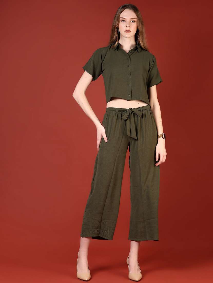olive cotton coord set