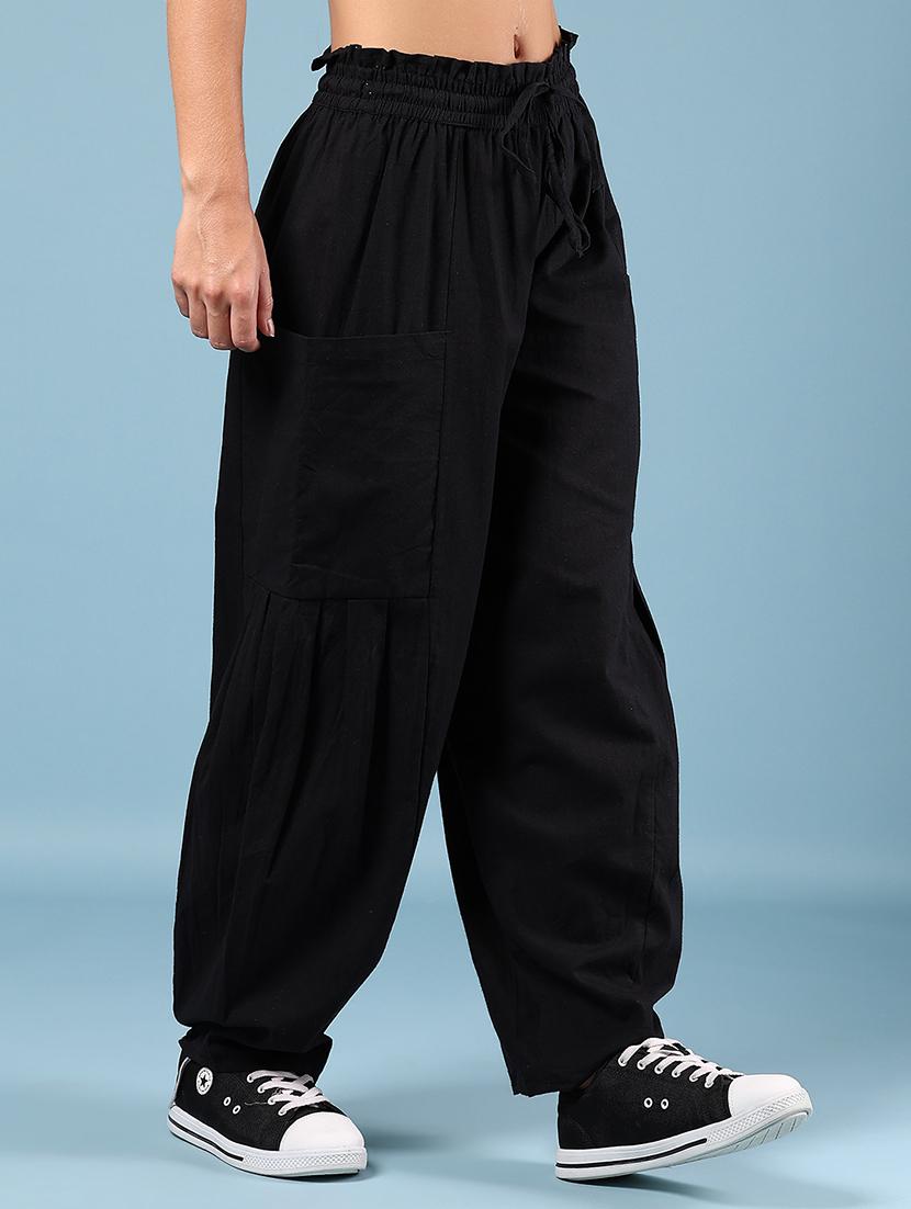 women black solid high rise peg trouser - 21864444 - Standard Image - 2