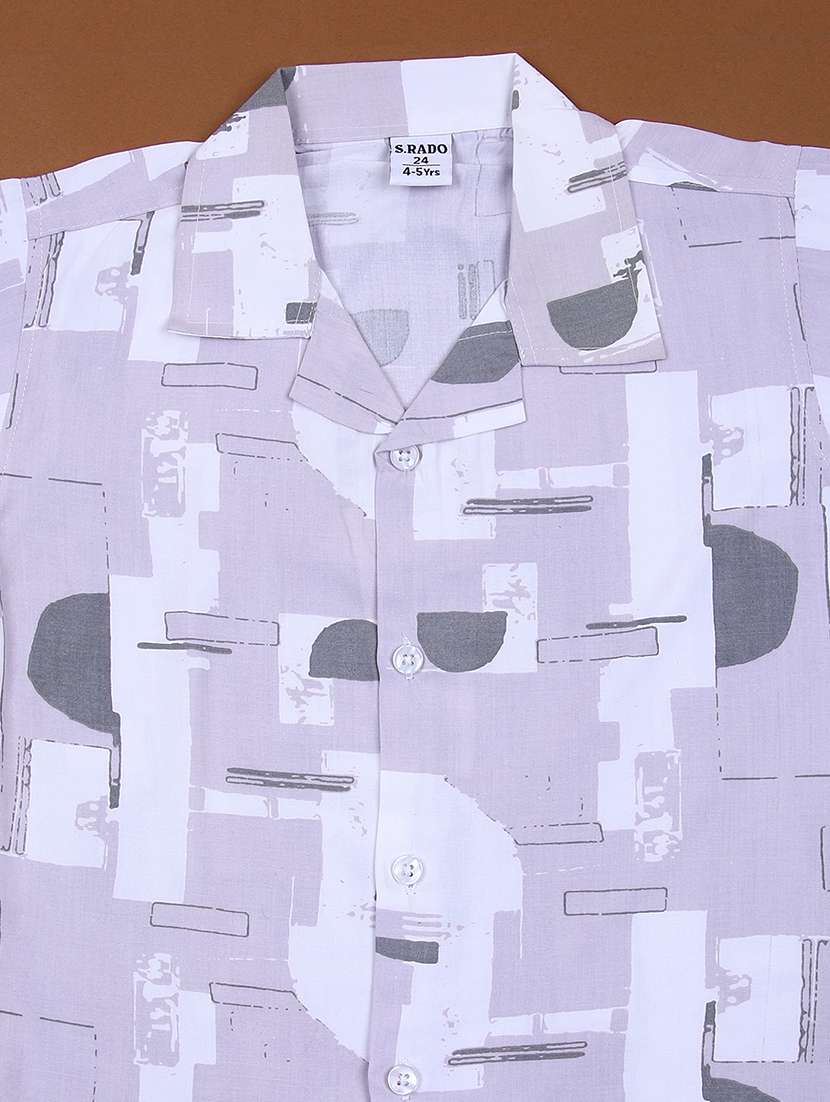 boys printed shirt and short co-ord set - 21864601 -  Standard Image - 2