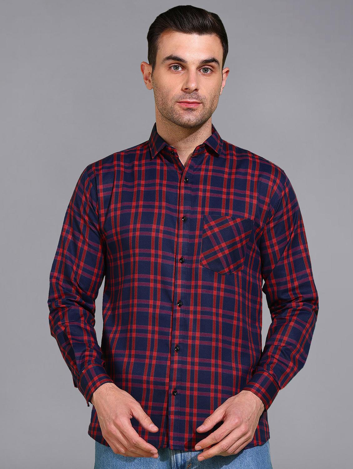 men checked long sleeve regular fit casual shirt - 21866511 - Zoom Image - 0