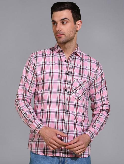 men checked long sleeve regular fit casual shirt  - 21866512 -  Standard Image - 0