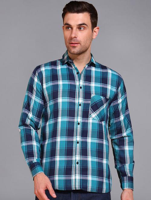 men checked long sleeve regular fit casual shirt  - 21866516 -  Standard Image - 0