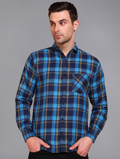 men checked long sleeve regular fit casual shirt  - 21866526 -  Standard Image - 0