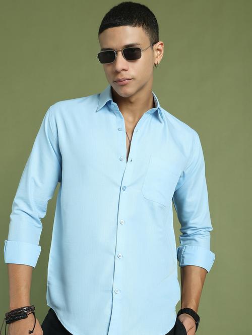 men solid long sleeve regular fit casual shirt - 21866591 - Standard Image - 0