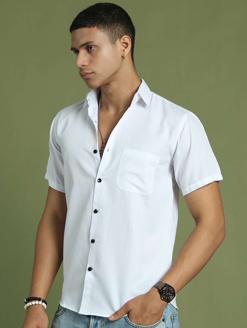 men solid short sleeve regular fit casual shirt  - 21866597 -  Standard Image - 2