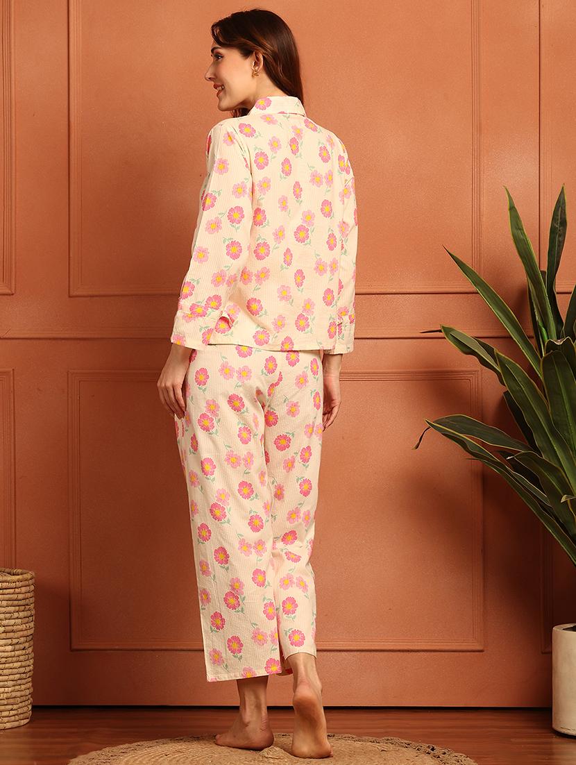 women printed nightwear pyjama set - 21866632 - Standard Image - 2