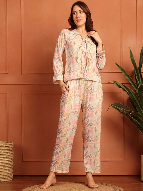 women printed nightwear pyjama set - 21866634 -  Standard Image - 0