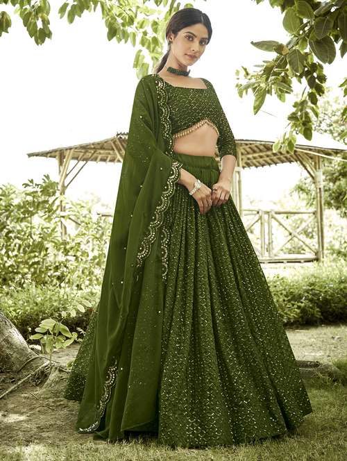 women flared semi stitched lehenga choli with dupatta set - 21867336 - Standard Image - 0