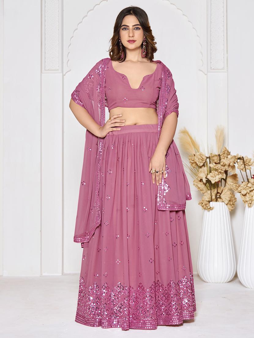 women flared semi stitched lehenga choli with dupatta set - 21867341 -  Zoom Image - 0