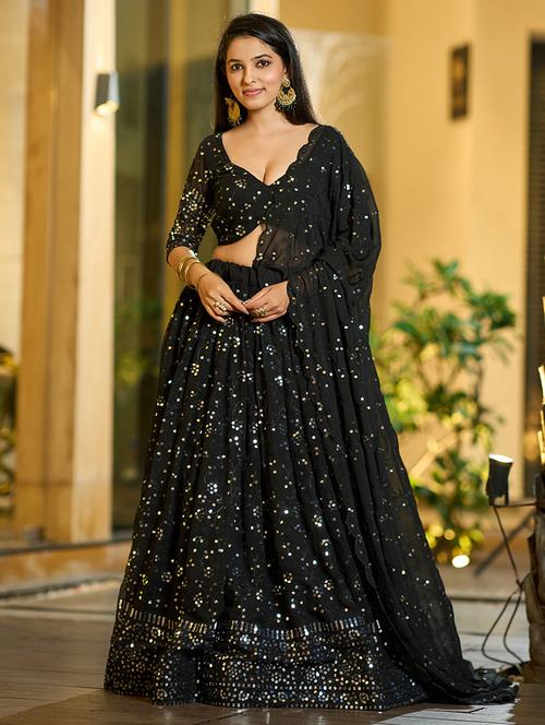 women flared semi stitched lehenga choli with dupatta set - 21867343 -  Standard Image - 0