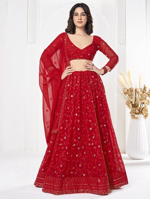 women flared semi stitched lehenga choli with dupatta set - 21867347 -  Standard Image - 0