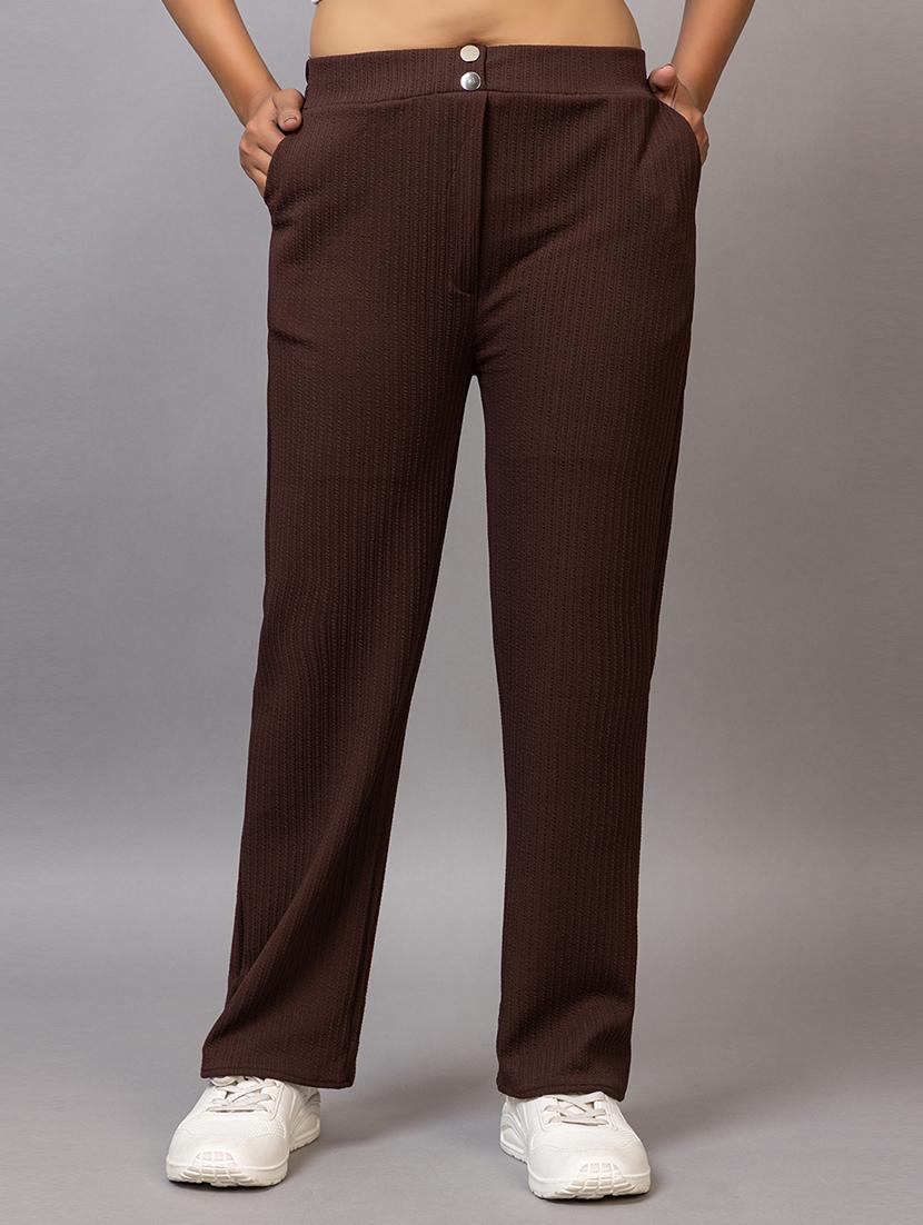 women solid mid rise straight trouser - 21869854 -  Zoom Image - 0