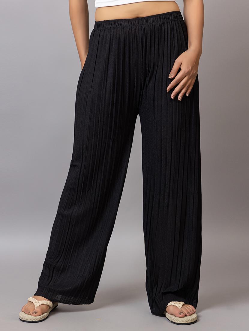 women solid mid rise straight palazzo - 21870838 - Zoom Image - 0