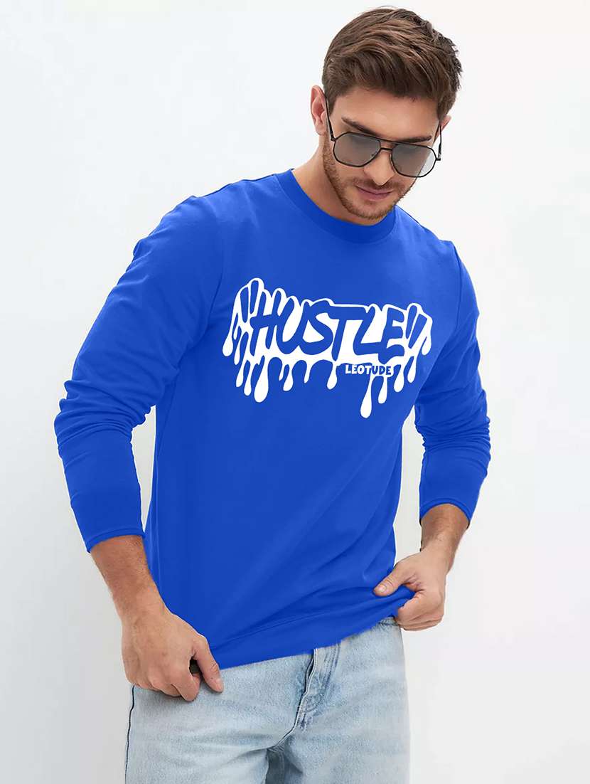 men chest print long sleeve regular fit t-shirt - 21870843 - Zoom Image - 0