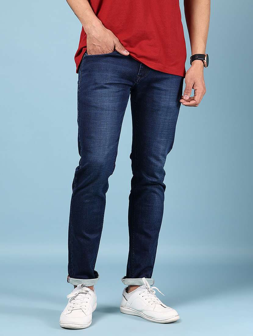 Men Solid Mid Rise Slim Fit Jean - 21870995 -  Standard Image - 2