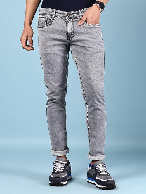 men solid mid rise slim fit jean - 21871382 - Standard Image - 0
