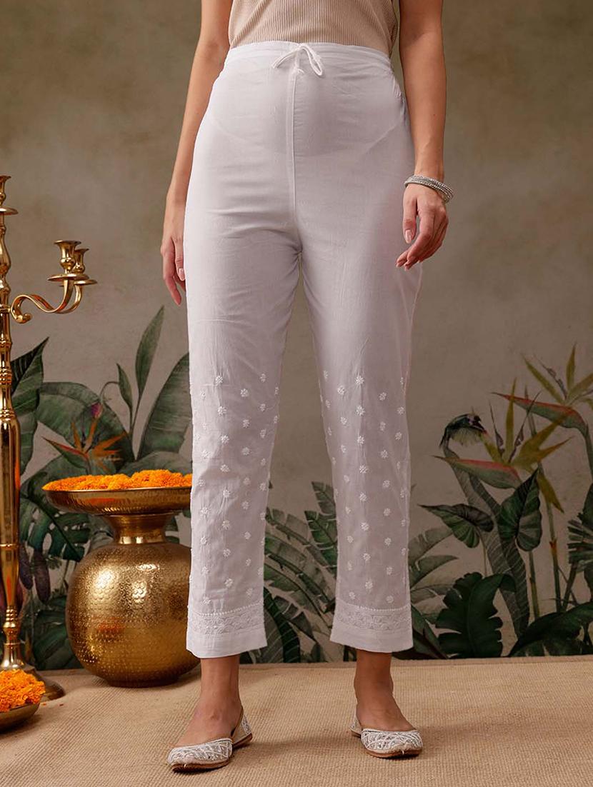 women embroidered tapered pant - 21871509 - Zoom Image - 0